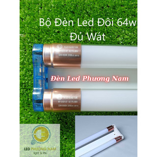 Bộ led đôi 1m2 64w siêu sáng (1 máng & 2 bóng) [Đủ Wat]
