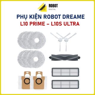 Phụ kiện Robot hút bụi Dreame L10S Ultra, L10 Ultra, L10 Prime - Chổi chính, Lọc Hepa, Khăn lau, Chổi cạnh, Túi đựng rác