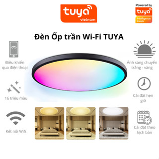 Đèn LED Ốp Trần Thông Minh Wifi TUYA 16 Triệu Màu 24W ,APP Smartlife, Phù Hợp Cho Phòng Ngủ