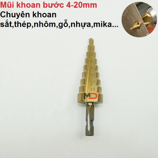 MŨI KHOAN THÁP THẲNG ĐƯỜNG KÍNH TỪ 4- 20MM CHUÔI LỤC GIÁC KHOAN SẮT NHÔM TÔN