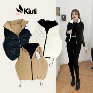 Áo gile nữ mặc được hai mặt nhung lì KIUTI áo khoác phao gile nữ Quảng Châu áo gile phao không mũ mẫu mới