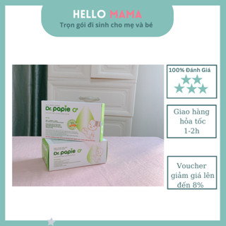 Gạc rơ lưỡi Dr Papie vệ sinh răng miệng bé (30 gói/ 10 gói)-giúp vệ sinh hàng ngày làm sạch lưỡi, nướu, ,miệng-Hellomama