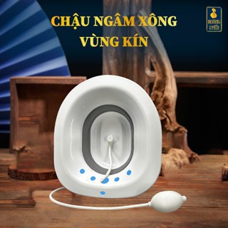 Chậu Xông Vùng Kín Gấp Gọn Kèm Vòi Xịt Hoàng Uyển, Xông Ngâm Phụ Khoa Cho Mẹ Sau Sinh