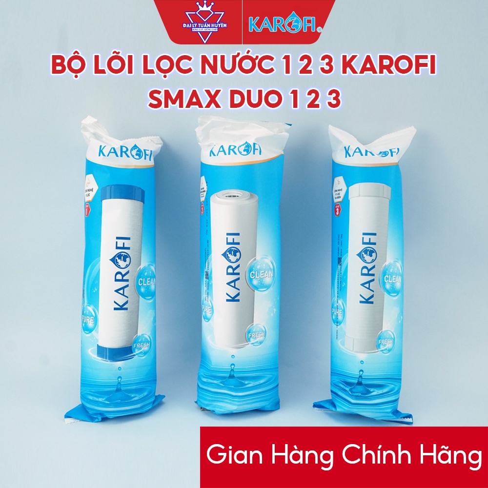 Bộ 3 lõi lọc nước karofi 1,2,3 , dùng cho máy lọc nước ro