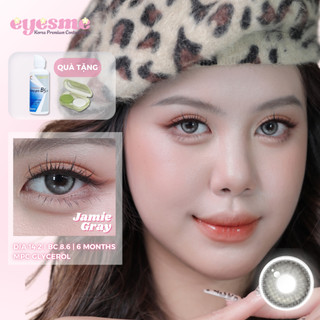Kính áp tròng Eyesme - Lens xám đen Douyin lens cận từ 0 đến 8 độ - Dollring Jamie Gray