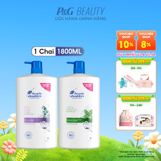 Dầu Gội Sạch Gàu HEAD&SHOULDERS Bạc Hà Mát Lạnh/ Giảm Ngứa Da Đầu - Chai 1800ML