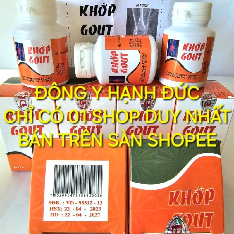 Khớp Gout Đại An. Hỗ trợ Khớp và Gout. Hộp lọ 40 viên