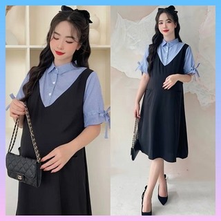 Váy bầu thiết kế công sở đẹp bauxinh đầm bầu mùa hè suông