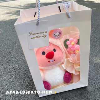 [Hàng sẵn HCM] Set quà gấu bông Babythree bé ba, labubu, stich siêu xinh kèm túi giấy và hoa len tặng lễ tình nhân