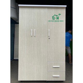 Tủ nhựa đài loan 3 cánh màu kem sồi cao 1m7 giá rẻ - giao hàng trong ngày
