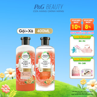 Combo Dầu Gội Và Dầu Xả HERBAL ESSENCES Bồng Bềnh Chiết Xuất Bưởi & Bạc Hà - Chai 400ML x2