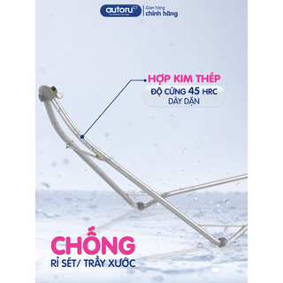 Võng xếp gấp gọn du lịch hợp kim thép Autoru chịu tải 150Kg, lưới võng 2 lớp thoáng khí, chân võng chống trượt