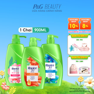 Dầu Gội REJOICE Siêu Mượt / Hoa Hồng Jeju/ Giảm Ngứa Da Đầu/ Nước Hoa Mẫu Đơn - Chai 900ML
