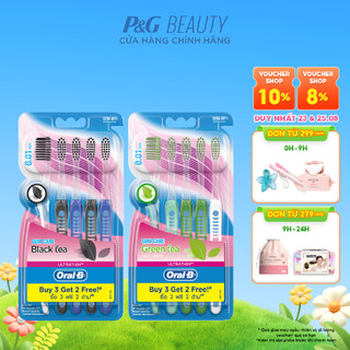 Bàn chải OralB tinh chất Trà Xanh/ Trà Đen vỉ 5 cây