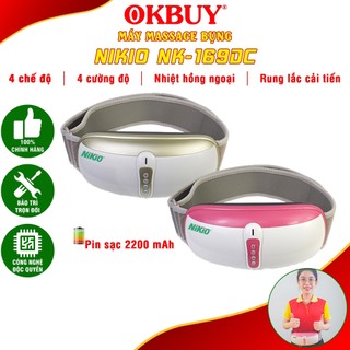[Okbuy.vn] Đai [Máy] Massage Bụng Rung Lắc Hồng Ngoại Nhật Bản Nikio NK-169DC - Pin sạc