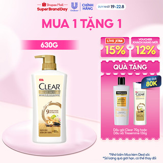 Dầu gội clear 9 thảo dược cổ truyền sạch gàu giảm gãy rụng 630g