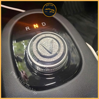 Nút đá Vinfast dán cần số xoay xe hơi, nút start, phụ kiện trang trí xe ô tô điện, xe xăng Vinfast