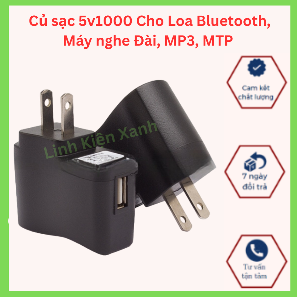 Củ sạc Cho Loa Bluetooth, Máy nghe Đài, MP3, MTP