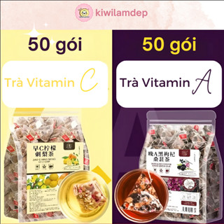 [SẴN] 100 Gói Trà Sáng Vitamin C và Trà Tối Vitamin A Hỗ Trợ Sáng Da Đẹp Da