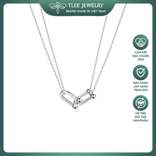 Dây chuyền bạc nữ TLEE, vòng cổ móc kép trơn cá tính TLEE JEWELRY D0365