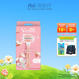 Bộ dao cạo nữ và 2 đầu dao gillette venus comfortglide white tea