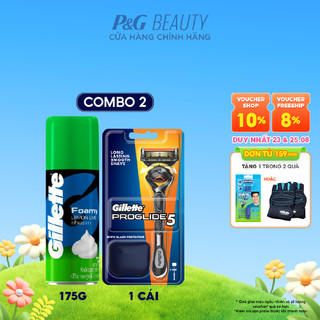 Combo 2 gồm dao cạo Dao cạo râu Gillette Fusion Proglide Manual 1UP và Bọt cạo râu Gillette 175g