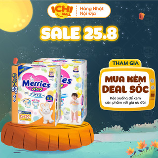 [HCM] [CỘNG MIẾNG] Tã bỉm Merries dán quần nội địa Nhật NB76+6/S70+6 /M56+4/ M52+6/L44+6/XL38+6