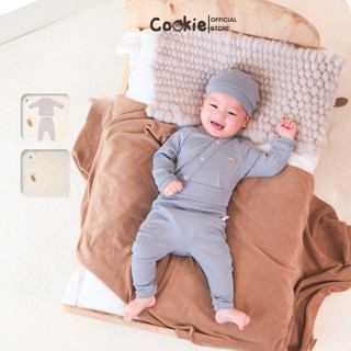 Bộ Sơ Sinh Jersey COOKIE, Bộ Quần Áo Sơ SInh Jersey Vạt Chéo Cho Bé Từ 0 Đến 9 Tháng