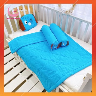 [Tặng kèm túi]Gối mền cho bé vải cotton cara mềm mát, thấm hút tốt, họa tiết đắp hình sao dễ thương