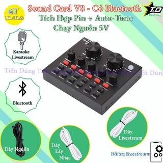 SOUND CARD V8 CÓ LOẠI BLUETOOTH chế độ Autu-tune phiên bản tiếng anh