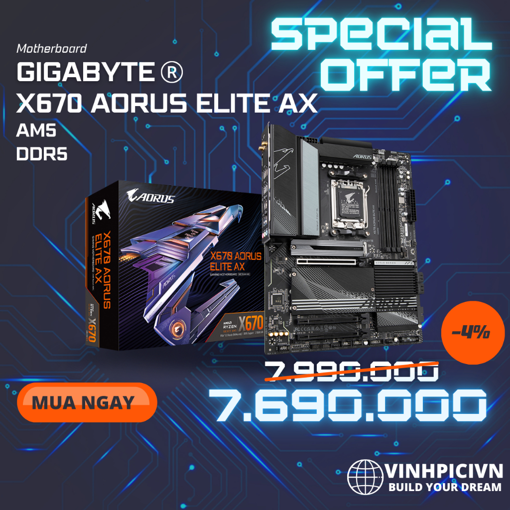 Mainboard GIGABYTE X670 AORUS ELITE AX [NEW]