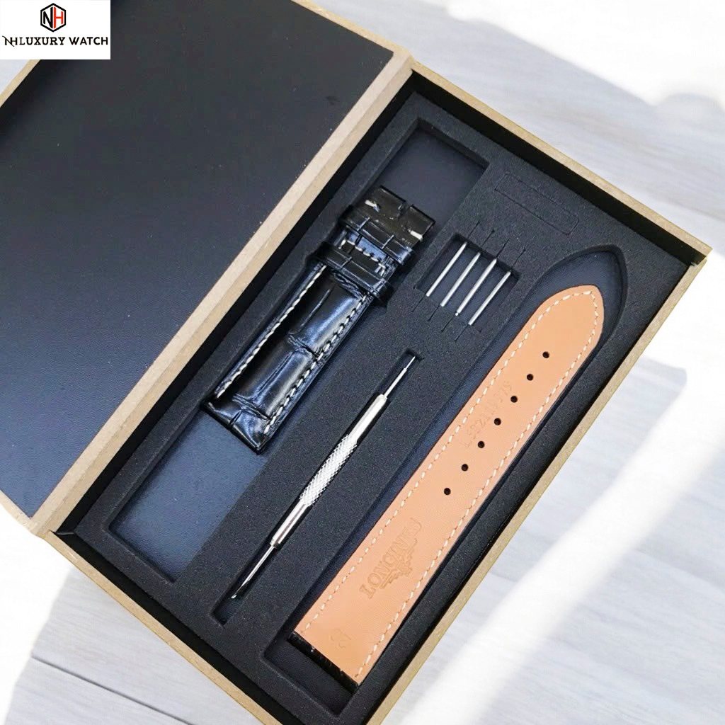 Dây Da Đồng Hồ Handmade da cá sấu Longines size 18,19,20,21,22mm