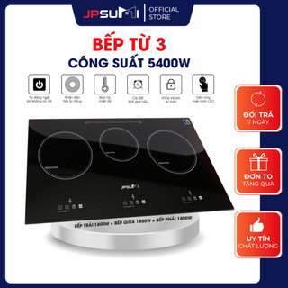 Bếp điện từ 3 lò JPSUMI kính cường lực ceramic công suất lớn 5000W bảo hành chính hãng 24 tháng
