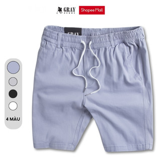 Quần Đùi Nam, Quần short kaki nam phối Cạp Chun GRAYHOMME short kaki mềm nhẹ, thoáng khí