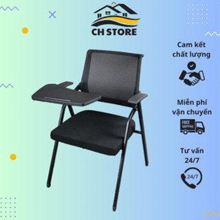 Ghế văn phòng gấp gọn, liền bàn cho văn phòng, trung tâm hội nghị khung thép chịu lực, lưng lưới thoáng khí, đệm êm