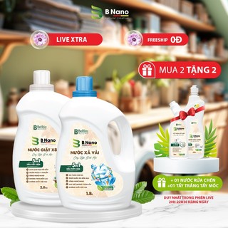 Combo Nước giặt 2kg + Nước xả 1.8kg Tặng 1 Nước Rửa Chén 800G, Tặng 1 Tẩy Mốc Tẩy Trắng 280G
