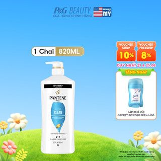 Dầu Gội Và Xả 2in1 PANTENE Pro-V Mỹ Sạch Sâu - Chai 820ML