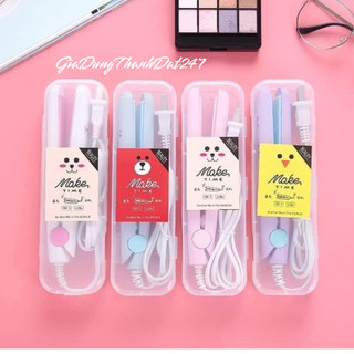 Máy kẹp - duỗi tóc mini hình thú có hộp nhựa đựng