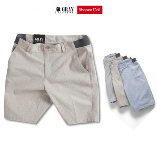 Quần đùi nam kaki kẻ xước GRAYHOMME short khaki mềm nhẹ, thoáng khí (BK120)