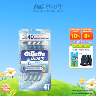 Dao Cạo Râu GILLETTE Blue 3 Ice Mát Lạnh Vỉ 4 Cây