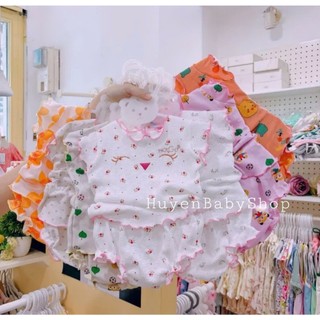 (ĐƯỢC LỰA MẪU) Bộ quần áo cánh tiên quần chip Hotga chất liệu cotton, nhiều màu, họa tiết dễ thương cho bé gái từ 3-10kg