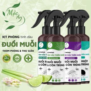 Xịt Phòng Tinh Dầu Sả Chanh Bạc Hà Quế Bạch Đàn Chanh MỘC AN Xịt Thơm Phòng Thư Giãn Đuổi Muỗi Đuổi Côn Trùng