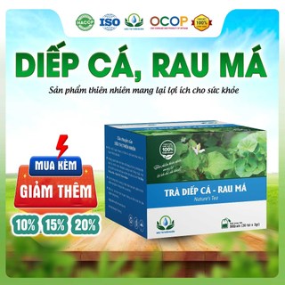 Trà Diếp Cá Rau Má Thanh Nhiệt Mát Gan Hộp 30 Túi Lọc Siêu Thị Thiên Nhiên