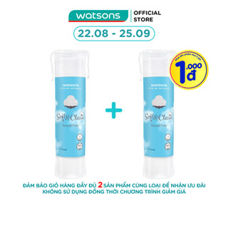 Bông Tẩy Trang Watsons Love My Softness Soft & Clean Round Puffs Dạng Túi Mềm 80 Miếng