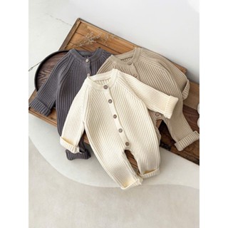 [Shubimkids] -BD05- Bộ Đồ Liền Thân - Body Len Cúc Gỗ Mùa Đông Cho Bé Trai Và Bé Gái