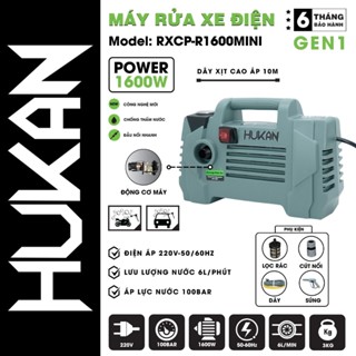 Máy rửa xe áp lực HUKAN RXCP-R1600MINI,  Công Suất 1600W, Thiết kế nhỏ gọn 3kg