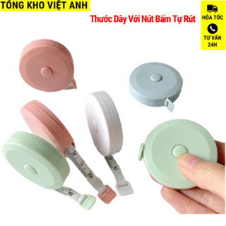 Thước Dây Với Nút Bấm Tự Rút Sau Khi Kéo, Đo Vòng Bụng, Vòng Eo 3 Vòng Kiểm Tra Sức Khỏe 1.5m - Đo Quần Áo. TKVA  521