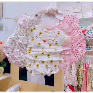 ComBo 3 Bộ quần áo cánh tiên quần chip Hotga chất liệu cotton, nhiều màu, họa tiết dễ thương cho bé gái từ 3-10kg