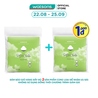 Bông Tẩy Trang Watsons Love My Softness Soft & Clean Round Ball Dạng Tròn 100 Miếng