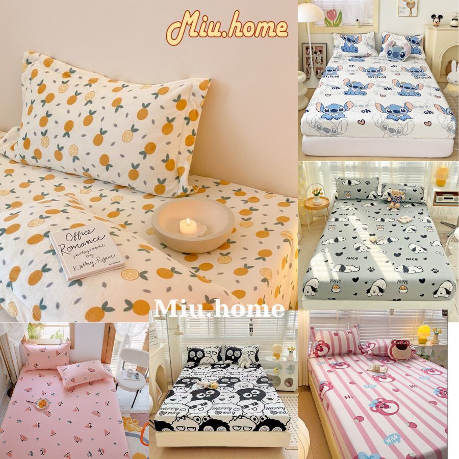 Ga Giường Poly Cotton, Ga Đệm Bo Chun,  Drap giường 1m2, 1m4, 1m6, 1m8 nhiều họa tiết, mẫu mới